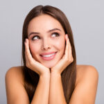 High-resolution image of clear and glowing skin