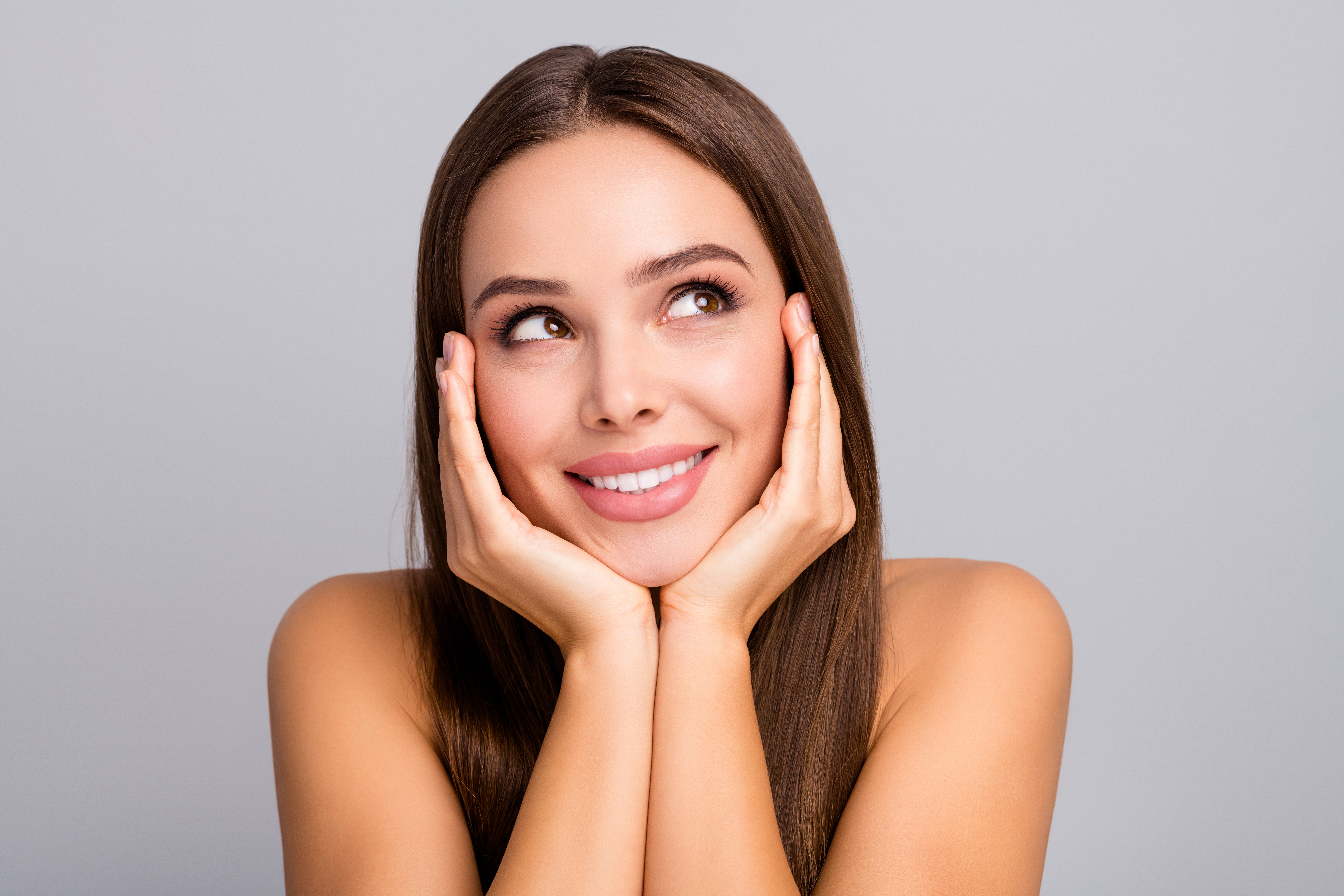 High-resolution image of clear and glowing skin
